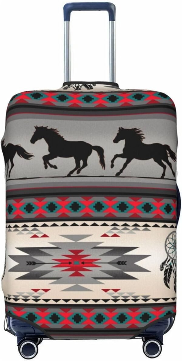 Travel Luggage Cover Horse Stripes Pattern Suitcase Covers for Luggage Fashion Suitcase Protector Fits 18-32" Luggage, Black, M, Luggage Set