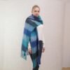 Women Scarf Winter Big Colorful Checked Thick Warm Wrap Scarves Casual Tassel Blanket Scarf Stylish Plaid Design - Image 7