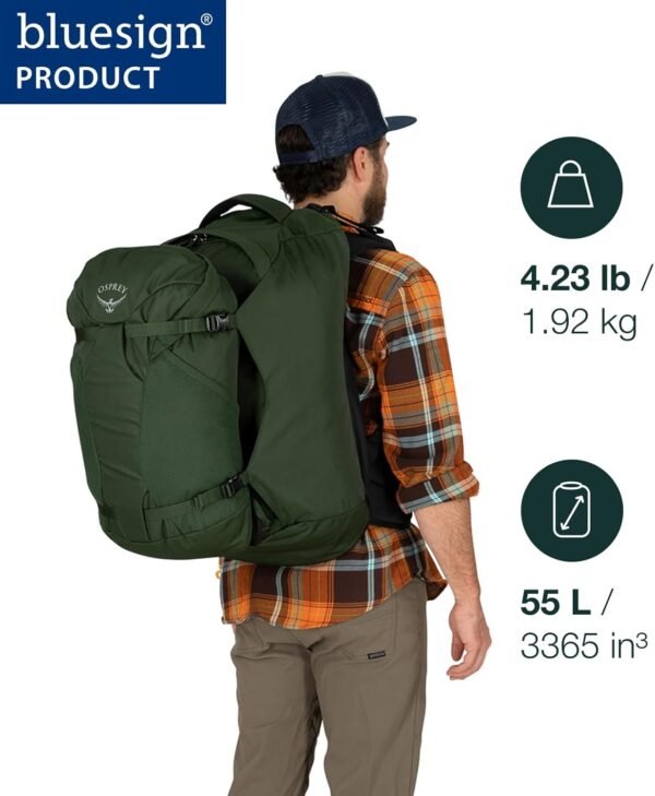 Osprey Farpoint 55L Men's Travel Backpack, Muted Space Blue - Image 2