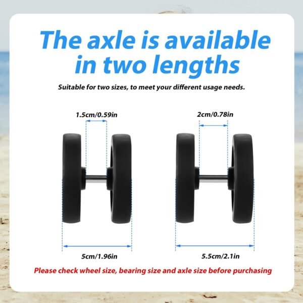 Luggage Wheels Replacement Kit, 360 Swivel Caster Wheels Rubber Spinner Suitcase Wheels Replacement & Wheel Covers Axles Screws Washers Wrench for Trolley Bag Travel Box(Style B) - Image 3