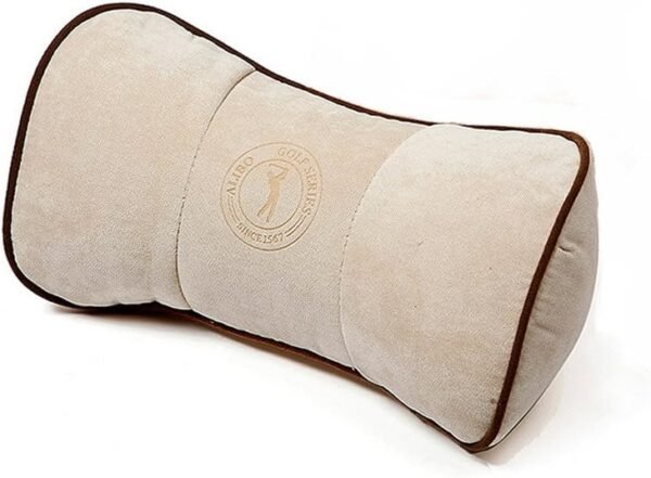 ALIBO Chairs Recliner Neck Rest Back Pillow Pain Relief Supports Car Airplane Travel Curve Pillow with Adjustable Elastic Strap Head Protector Pillow Beige 1 Piece,Firm One
