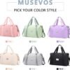 Gym bag for Women, Travel Duffel Bags with Trolley Sleeve, Weekender Overnight Bag, Carry on Tote Bag Dance Bag - Image 8
