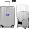 THMNIS Clear Luggage Cover Protector Fits 20/24/28/30Inch, Travel Suitcase Cover for Wheeled Suitcase（30 Inch）