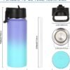 Volhoply 16oz Kids Multic Gradient Color Insulated Stainless Steel Water Bottle with Straw Lid,Double Wall Thermos for School with Handle,Reusable BPA-free Children Travel Flask(Assorted,4 Pack) - Image 3