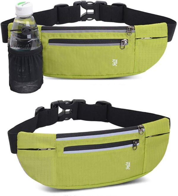 Peicees Fanny Pack with Water Bottle Holder Waist Bag for Men Women Water Resistant Lightweight Reflective Adjustable Running Belt Headphone Bag Travel Pocket for Outdoor Camping Fitness Hiking - Image 7