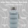Goflex Collapsible Water Bottle - 16.9 oz/500 ml, Reusable Silicone, BPA-Free, Perfect for Travel, Gym, Camping, and Hiking - Portable & Leak-Proof Sports Water Bottle with Carabiner - Image 2