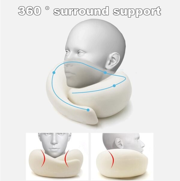 FAGOBYX Travel Pillow,Neck Pillow for Traveling,Airplane Pillow Flight Pillow,360° Travel Neck Pillows for Airplanes,Travel Neck Pillows for Airplanes,Travel Pillow,Neck Pillow (Black) - Image 6