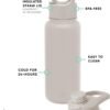 Simple Modern Water Bottle with Straw and Chug Lid Vacuum Insulated Stainless Steel Metal Thermos Bottles | Reusable Leak Proof BPA-Free Flask for Sports | Summit Collection | 32oz, Almond Birch - Image 4