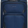 U.S. Traveler Aviron Bay Expandable Softside Luggage with Spinner Wheels, Navy, Carry-on 22-Inch
