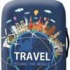 WUJIAONIAO Travel Luggage Cover Spandex Suitcase Protector Washable Baggage Covers (XL (for 29-32 inch luggage), TRAVEL)
