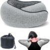 Travel Pillow, Memory Foam Travel Pillow, U-Shaped Pillow for Airplanes, Car, Office, Sleeping Upright (Dark Grey), 15612 - Image 4
