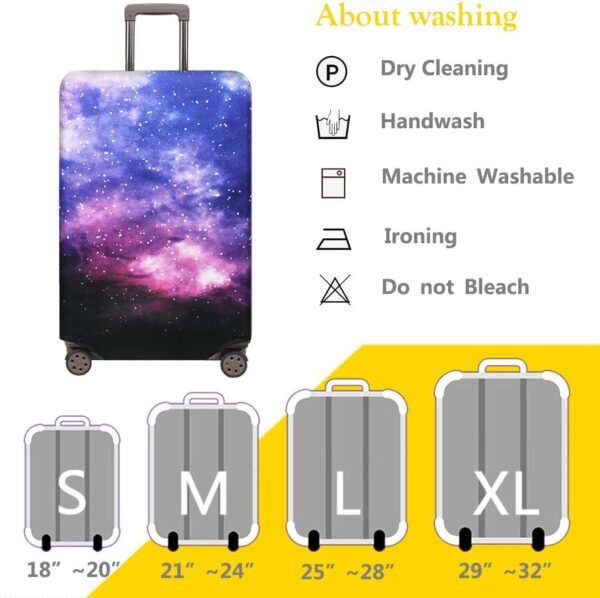 TRAVELKIN Travel Elastic Spandex Suitcase Protector Case, 18/24/28/32 Inch Suitcase Protective Cover, Thickened and Washable Luggage Cover (S(18"-21" luggage), Nebula) - Image 5