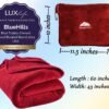 BlueHills Premium Soft Travel Blanket Pillow Airplane Blanket Packed in Soft Bag Pillowcase with Hand Luggage Belt and Backpack Clip, Compact Pack Large Blanket for Any Travel (Red T001) - Image 3