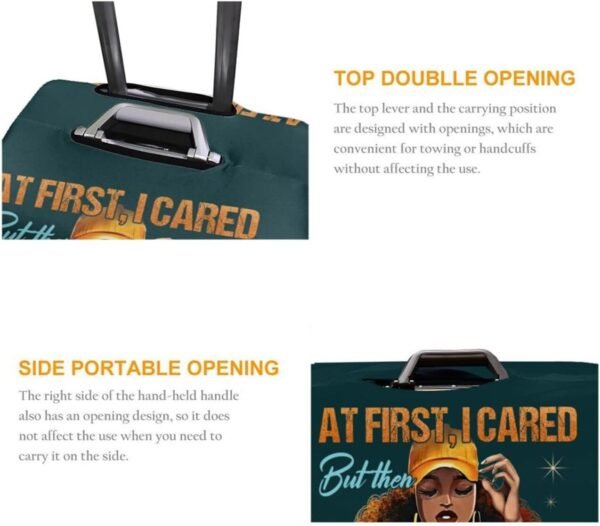 Travel Suitcase Protector African American Woman Elastic Protective Washable Luggage Cover With Concealed Zipper Suitable For 18-32 Inch【S (for 18-21 inch luggage)】 - Image 2