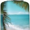 Ocean Sea Beach Palm Leaves Print Luggage Cover Travel Luggage Covers Elastic Washable Suitcase Protector Anti-Scratch Dirt Suitcase Covers Dust-proof Baggage Case Covers Fit 18-32 Inch Luggage - Image 8
