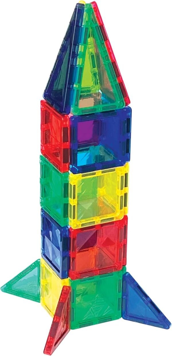 CreateOn Crayola Mini Magnetic PIP-Tiles, Building Set for Kids, Magnetic Building Toys for Kids, STEM Travel Toys for Boys and Girls Ages 3+, 24-Piece Set (Bold) - Image 7