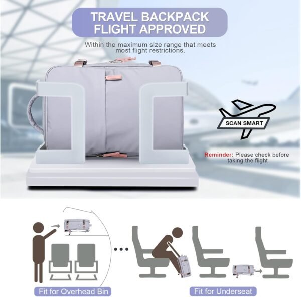 coofay Travel Backpack For Women Airline Approved Carry On Backpack Flight Approved Waterproof Sports Luggage Backpack Casual Daypack Small Hiking Backpack - Image 8