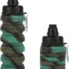 Collapsible Water Bottle for Adults, Boys, Students, Kids, Reusable Silicone Foldable Water Bottles for Travel Camping Hiking, Portable Sports Water Bottle, Camouflage