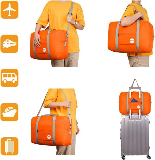 WANDF For Spirit Airlines Personal Item Bag 18x14x8 Travel Duffel Bag Underseat Foldable Carry-on Luggage for Women - Image 7