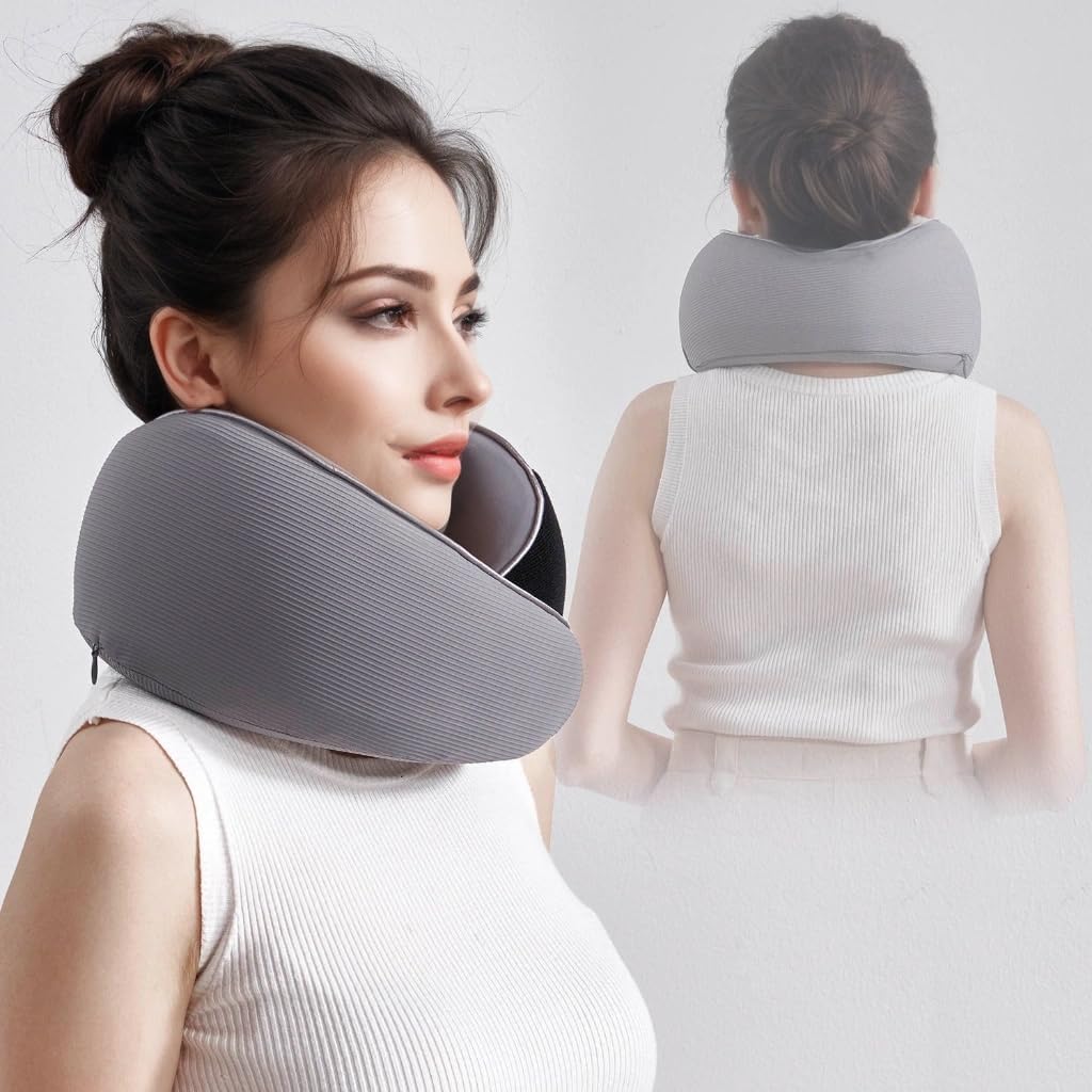 Travel Neck Pillow, Memory Foam Ergonomic Neck Pillow for Travel.Neck Support Travel Pillow for Airplane/Car Trips. Lightweight Design for Neck Pain Relief. Plane Pillow. Neck Travel Pillow - Image 6