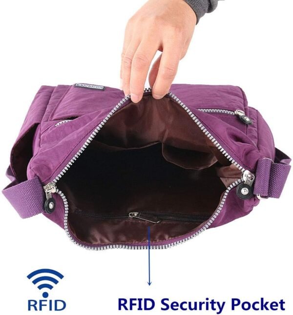 MHCNLL Crossbody Bag with Anti Theft RFID Pocket - Women Lightweight Water-Resistant Purse - Image 6