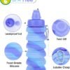 Collapsible Water Bottle for Adults, Boys, Students, Kids, Reusable Silicone Foldable Water Bottles for Travel Camping Hiking, Portable Sports Water Bottle, Purple & Blue - Image 3