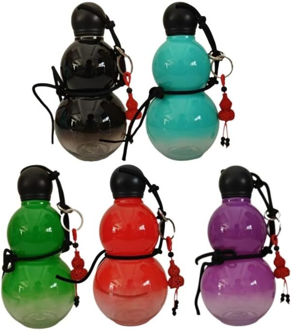 Gourd Water Bottle, Gourd Sports Travel Water Bottle Set, Bulk Water Bottles, Chinese Retro Style, 800ml Large Capacity Sports Water Bottles, Gourd Bottle(Black) - Image 7