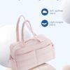 BAGSMART Travel Duffle Bag Gym Bag for Women, 31L Puffer Tote Bag Quilted Laptop Carry on, Weekender Overnight Bag Organizer Duffel Bag for Travel, Pink - Image 4