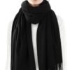 Womens Winter Scarf - Fashion Scarf Shawl with Cashmere Feel, Warm Soft Blanket Scarf Pashmina Shawl and Wrap, Travel Office Winter Wedding, Evening Dresses Large Scarves gifts for women, Black - Image 2