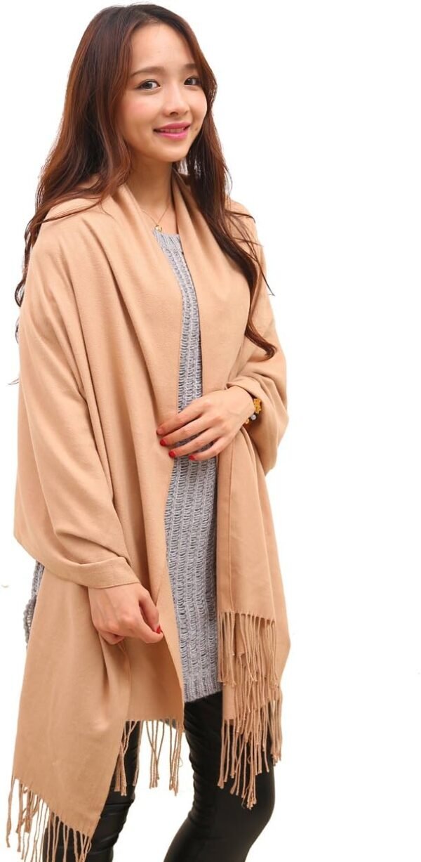 Anboor Women Scarf Pashmina Shawls Wraps with Tassel for Evening Dresses Winter Scarf Soft Cashmere Feel Large Scarves