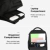 MATEIN Carry on Backpack, Extra Large 40L Flight Approved Travel Laptop Backpack with USB Port, 17 Inch Water Resistant Luggage Computer Daypack College Overnight Weekender Bag for Men & Women, Black - Image 4