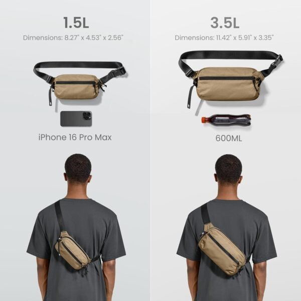 tomtoc 1.5L Sling Bag with RFID Blocking, Crossbody Bag Minimalist Chest Shoulder Pack for Men and Women, Water-resistant Lightweight Carry Casual Bag for Travel, Daily Use - Image 2
