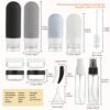 16 Pack Travel Bottles Set - TSA Approved Leak Proof Silicone Squeezable Containers for Toiletries, Conditioner, Shampoo, Lotion & Body Wash Accessories (16 pcs/Black Pack) - Image 8