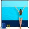 OCOOPA Beach Blanket, Extra Large Sandproof Waterproof, Picnic Mat, 8 Persons Family Size, Sand Free, Comfortable, Durable Parachute Nylon 210T, Lightweight, 4 Stakes&1 Travel Bag, S09