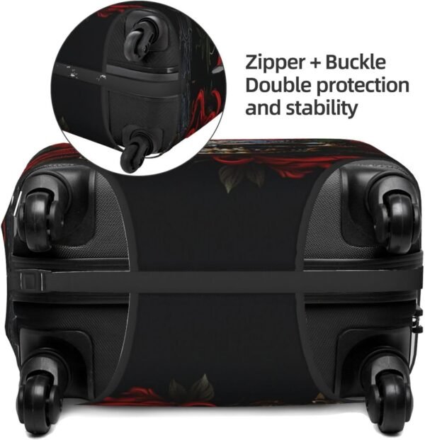 Travel Luggage Cover Pirate Skull Suitcase Covers for Luggage Fashion Suitcase Protector Fits 18-32" Luggage, Black, L, Luggage Set - Image 3