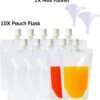 10 Pack Reusable Drink Pouches Flask Bags Plastic Juice Pouch Drinking BPA Free Water Bags For Camping Cruise Travel Concert Events Seed Storage Bags Funnel Included (8oz) - Image 2