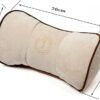 ALIBO Chairs Recliner Neck Rest Back Pillow Pain Relief Supports Car Airplane Travel Curve Pillow with Adjustable Elastic Strap Head Protector Pillow Beige 1 Piece,Firm One - Image 7