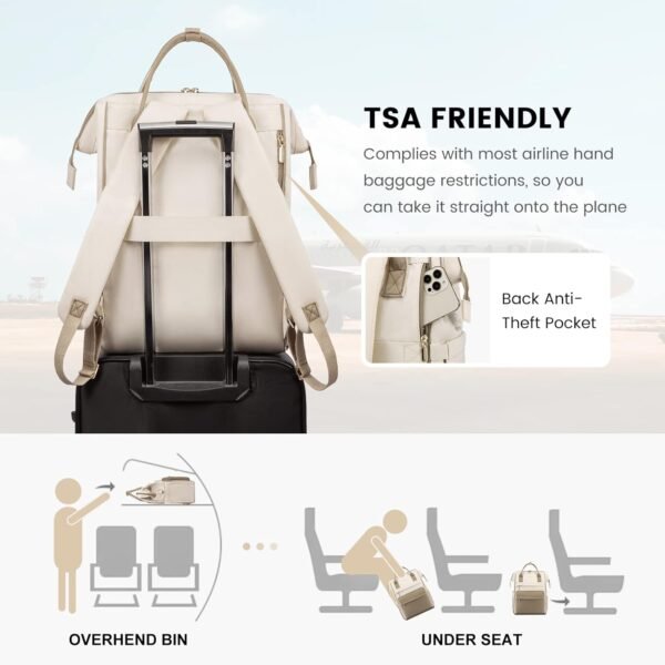 LOVEVOOK Laptop Backpack Purse for Women Waterproof Teacher Nurse Bag, 15.6 inch Work laptop Bag with USB Port, Business Travel Computer Backpack - Image 6