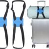 Luggage Straps Bag Bungees for Add a Bag Easy to Travel Suitcase Elastic Strap Belt- 2 Pack (Blue-2)