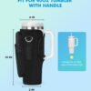 Water Bottle Holder with Strap 40oz Water Bottle Carrier Bag with Phone Pocket Water Bottle Pouch for Walking Hiking Camping - Image 2