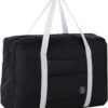 Travel Bag Carry on Luggage Foldable Duffel Bag Sports Gym Bag Weekender Overnight Bag Water Resistant Nylon Travel Duffel for Men Women (Black)