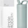 Simple Modern Kids Water Bottle with Straw lid | Insulated Stainless Steel Thermos | Reusable Water Bottles for Girls, School & Sports | Leak Proof & BPA Free | Mesa Collection | 16oz, Sea Glass Sage