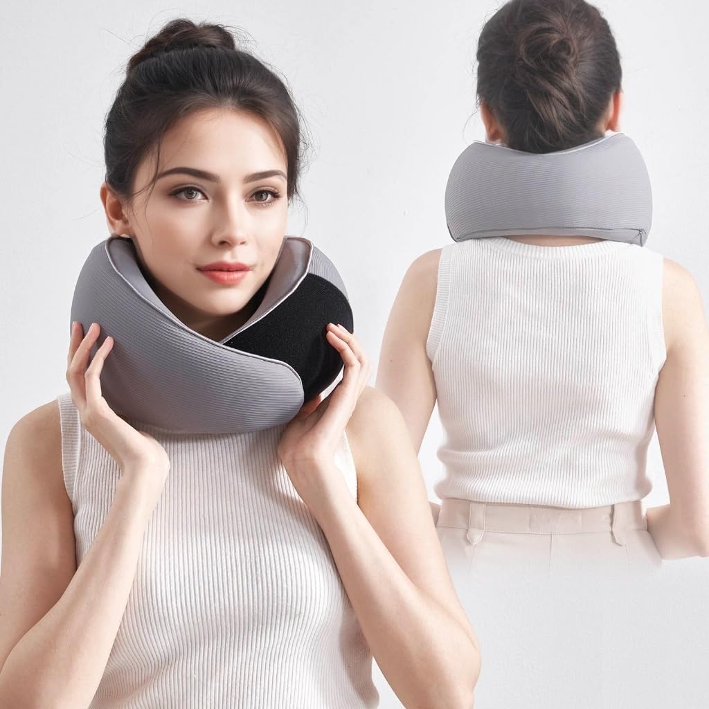 Travel Neck Pillow, Memory Foam Ergonomic Neck Pillow for Travel.Neck Support Travel Pillow for Airplane/Car Trips. Lightweight Design for Neck Pain Relief. Plane Pillow. Neck Travel Pillow - Image 7