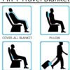Tirrinia Travel Blanket Airplane Office Poncho 4 in 1 Premium Cozy Fleece Portable Poncho Blankets with Built-in Bag, Pocket - Image 2