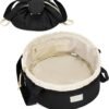 Barrel Drawstring Makeup Bag Large Cosmetic Bag Make up Bags Women Toiletry Organizer for Travel Toiletries Accessories Essentials (Black)