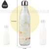 Insulated Water Bottles,25 oz Double Wall Stainless Steel Vacumm Metal Flask for Sports Travel,Marble-Jade - Image 3