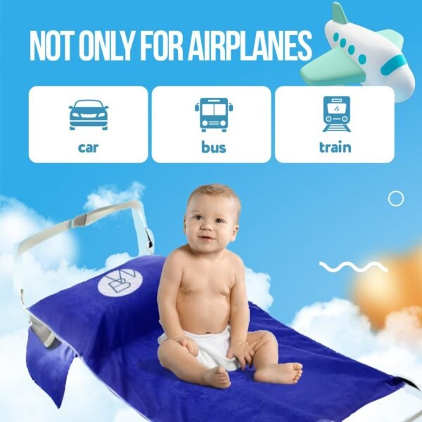 Toddler Airplane Bed, Kids Airplane Seat Extender Travel Bed, Kids Airplane Travel Essentials, Airplane Must Have for Toddlers, Baby Portable Plane Bed Foot Rest for Flights - Image 3