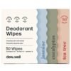 Refresh Deodorant Wipes - A Fresh Start When You’re On the Go - Aluminum, Paraben, and Sulfate Free - Variety Pack (Tea Tree, Eucalyptus, Jasmine) - 50 Individually Wrapped Wipes