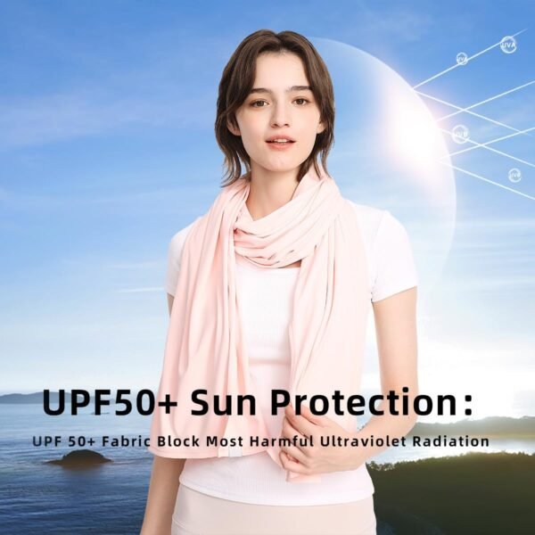 UPF 50+ Women Travel Scarf Sun Protective Shawl And Wrap Summer Swimsuit Beach Cover Up Cooling Blanket SLO5M231YT - Image 4