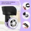 16-piece carry-on suitcase caster silicone cover, easy to install, wear-resistant and noise-proof, suitable for 8 swivel wheels silicone luggage wheel protective cover (Purple) - Image 6